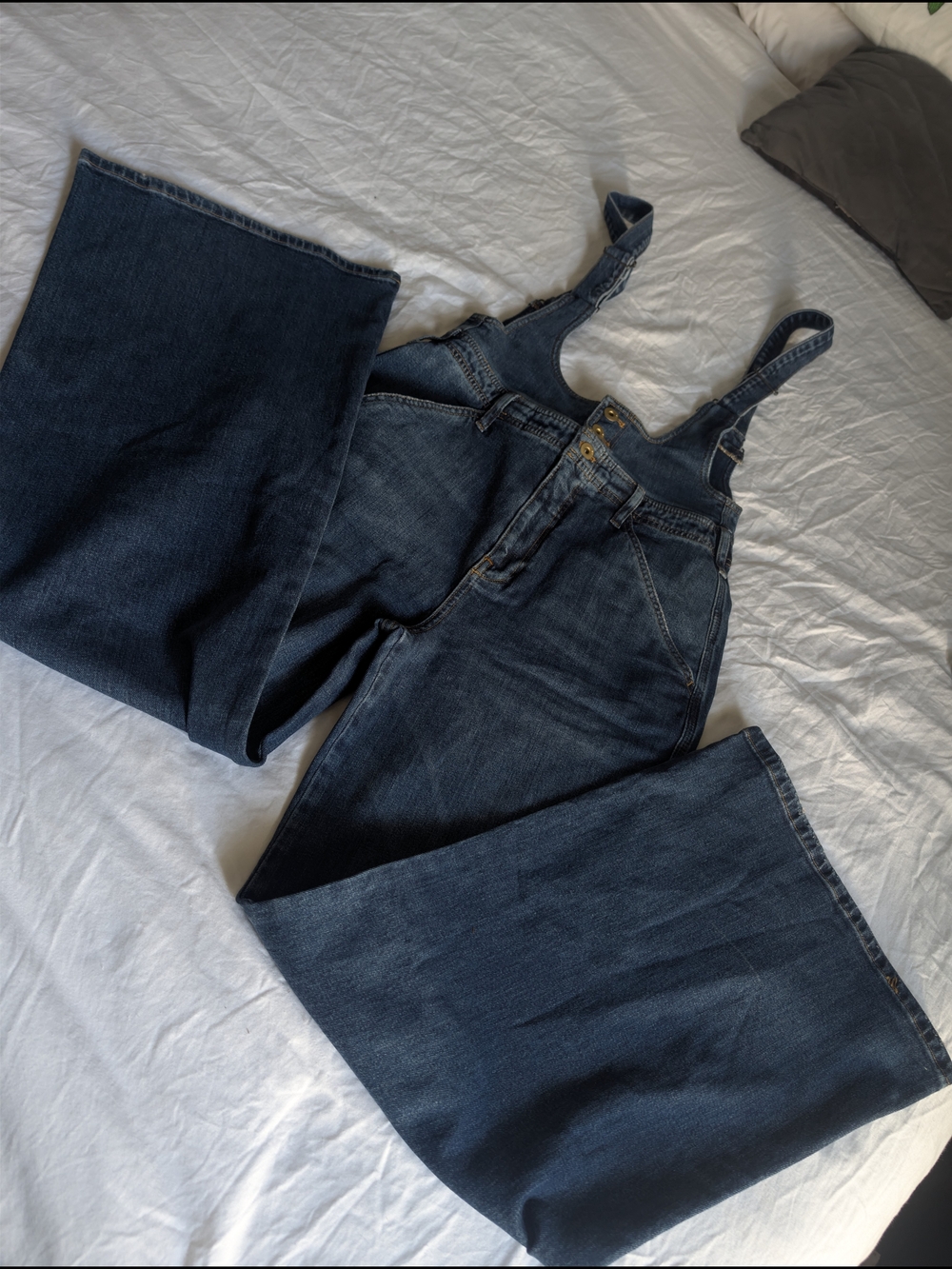 Pilcro Dark Blue Denim Overalls - Women Jeans